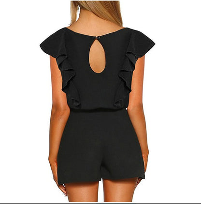 Women's printed round neck sleeveless jumpsuit