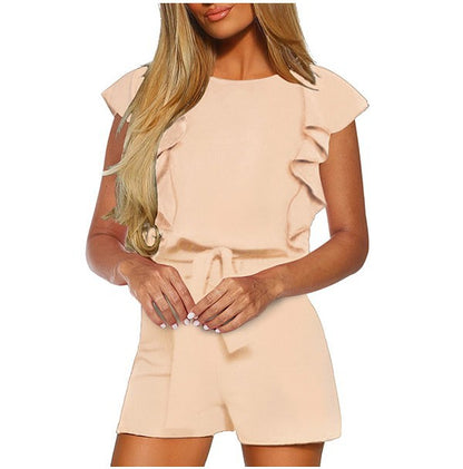 Women's printed round neck sleeveless jumpsuit